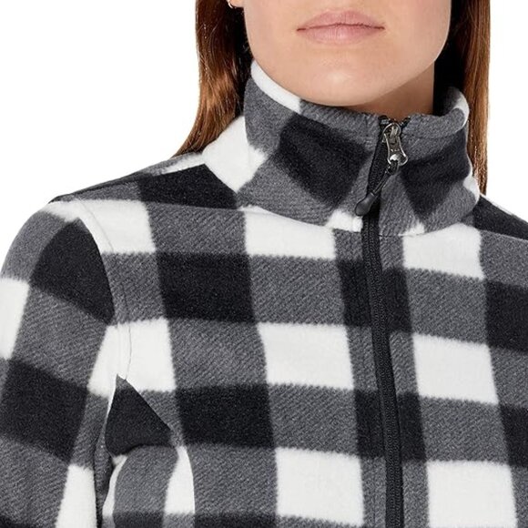 Polar Soft Fleece Jacket Black White Buffalo Plaid Full Zipper Sz XXL NWT - Picture 7 of 7